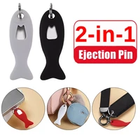 loss proof sim card ejection pin tray open needle simcard storage case for universal mobile phone ejecter tool keyring pen