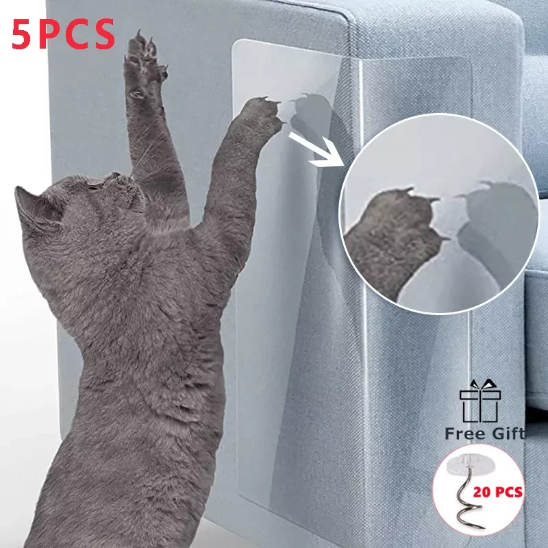 

NEW 5PCS Pet Furniture Protector Couch Guard Protector Cat Scratch Repellent Pad for Furniture Anti-Scratch Training Tape for Ca