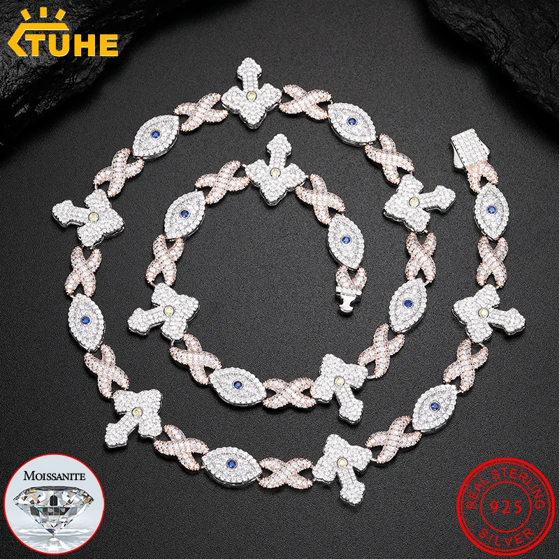 Ожерелье унисекс из серебра 925 пробы с муассанитом