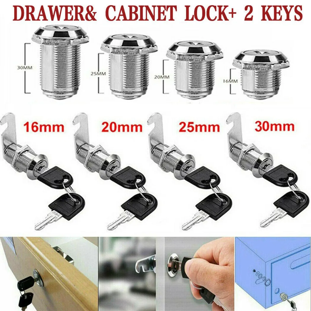 

16/20/25/30mm Security Lock Filing Cabinet Post Mailbox Drawer Cupboard Locker For Office Desk Letter Box Cam Locks