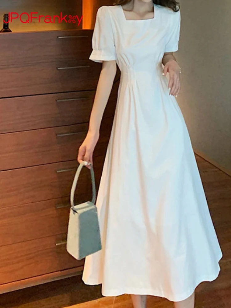 

White Dress Women's Summer French Knee Length Skirt Woman Dress Dresses for Women Maxi Dresses for Women Summer Dress Dress