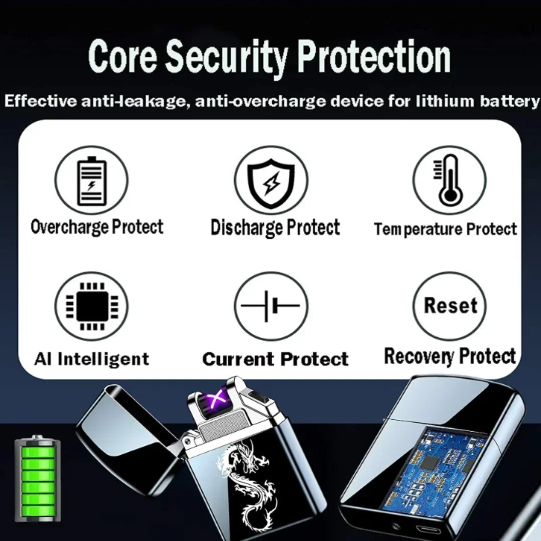 Мини USB дуговая импульсная Электронная зажигалка двойная плазменная