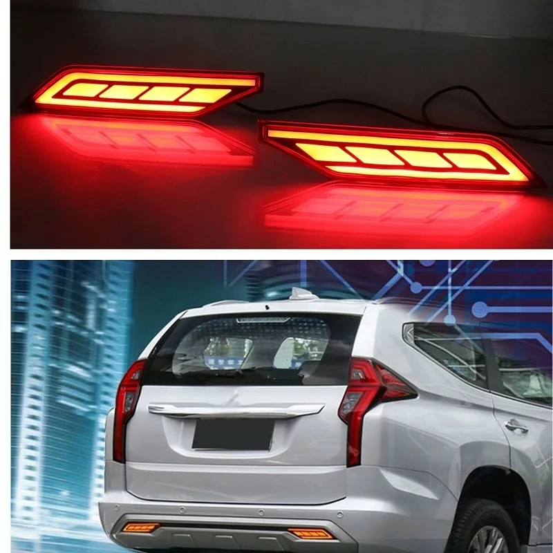 

Стоп-светильник заднего бампера красного цвета для Mitsubishi Pajero Shogun 2018-2020, 2 функции, 2 шт.