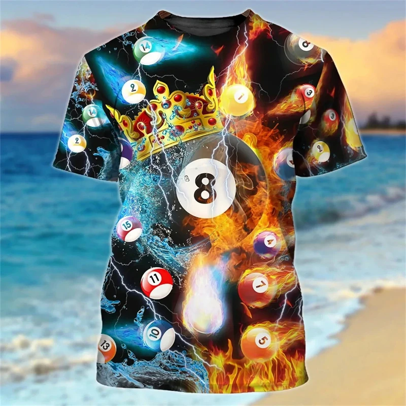 

Funny Billiards Sports T-shirt Fashion 3D Print T Shirt For Men Leisure O-neck Oversized Short Sleeve Summer Hip Hop Streetwear