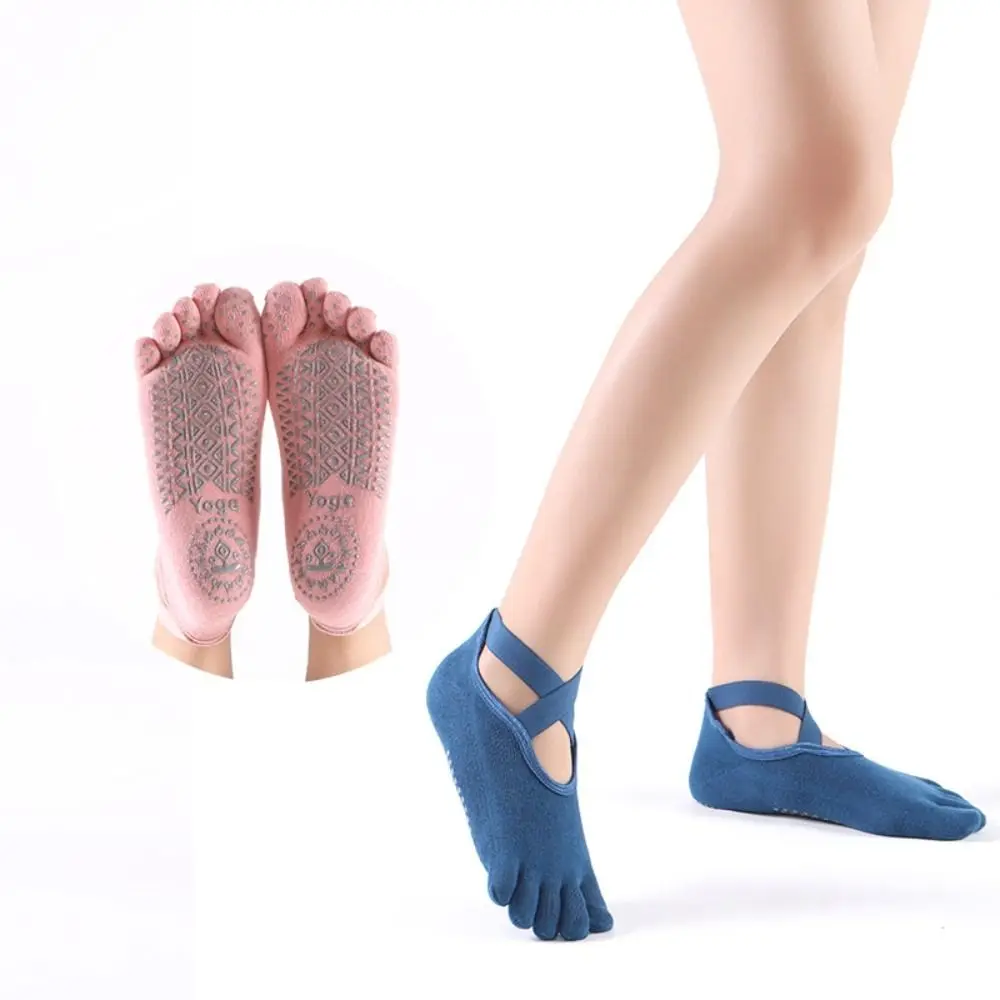 

Cotton+PVC Yoga Socks High Quality Anti-friction Non-Slip Five Toe Socks Soft Sole Dance Socks Indoor Sports