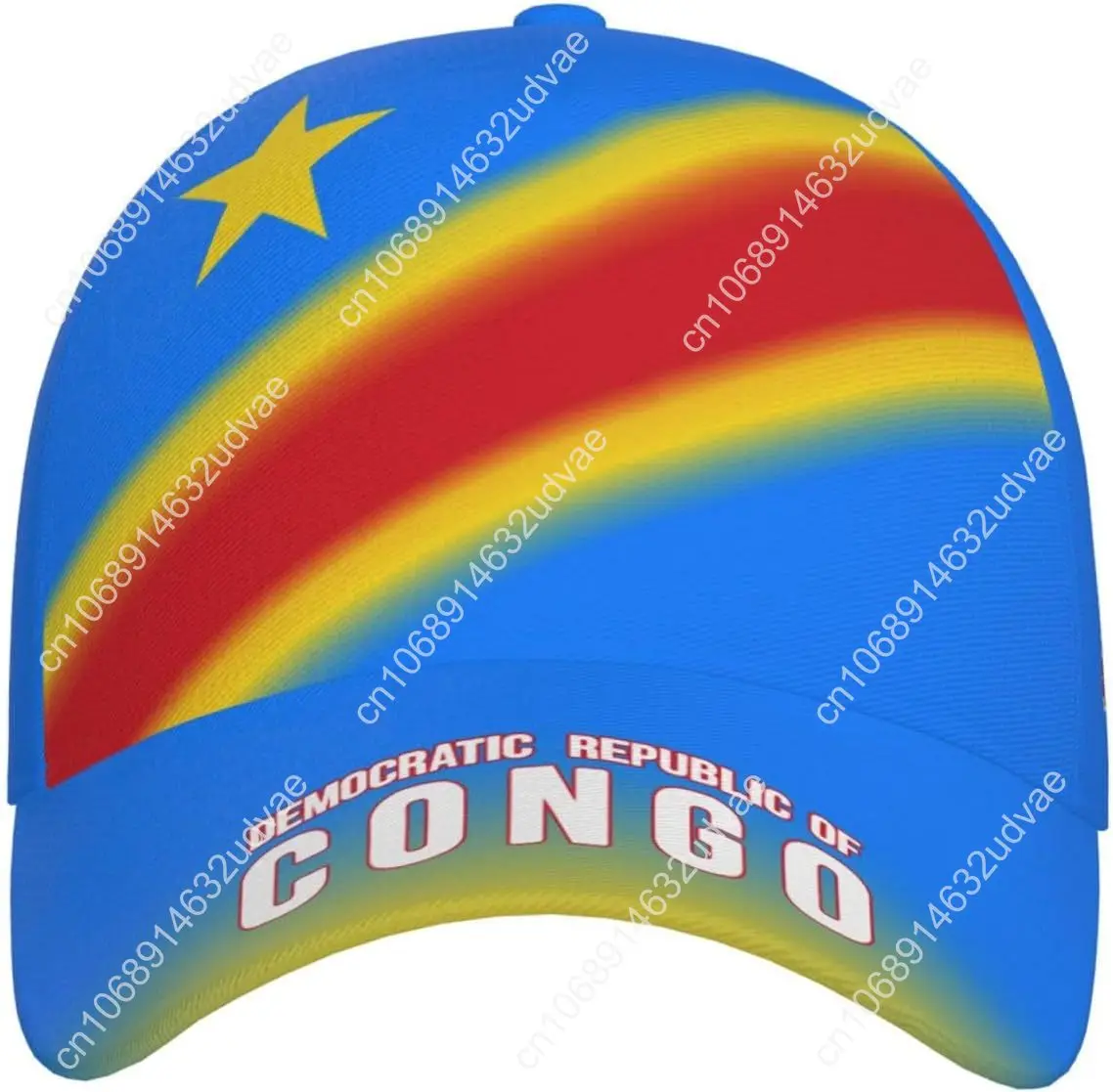 Бейсбольные кепки с градиентом цвета и флагом Демократической Республики Конго