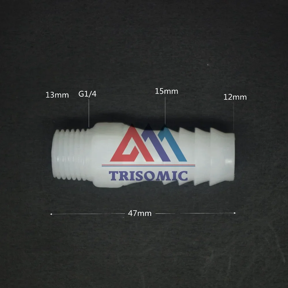 

ЛОТ 2 12 мм-G1/4 Прямой соединитель Фитинг для пластиковой трубы Колючий соединитель с резьбой Материал PE