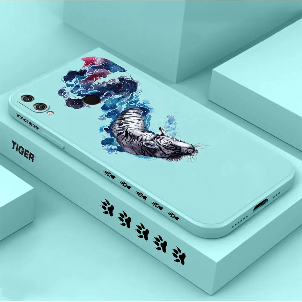 

Fantasy Tatercolor Tiger Phone Case For Honor 80 80SE 80GT 70 60 60SE 50 50SE 30 30S 20 20S 10 9 X8 Pro Plus Max 5G Cover Funda
