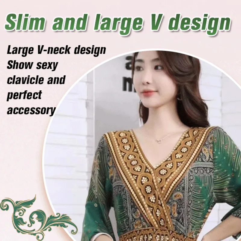 Хлопковое платье с этническим принтом и рукавами средней длины