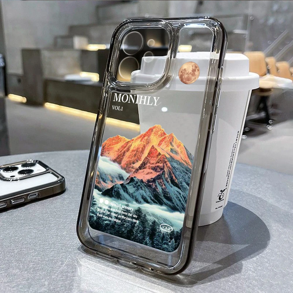 

Mountain Painted Case For Iphone 14 Pro Max Case Iphone 11 13 12 XR X Xs 7 8 Plus SE 2020 Iphone14 14promax Silicon Funda Cover