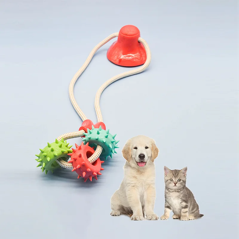 

Pet Suction Cup Toy Dog Interactive Chew Pull Toy Ball Pet Molar Bite Dog Toys For Pet Training TPR Knotted Tooth Cleaning Toys