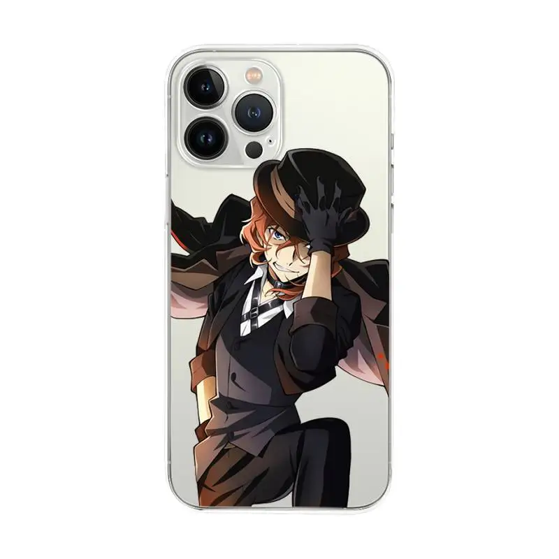 Anime Dazai Osamu Phone Case For IPhone 14 13 12 11 Pro Max 7 8 Plus Mini Xs X Xr Se 2022 Transparent Funda images - 6