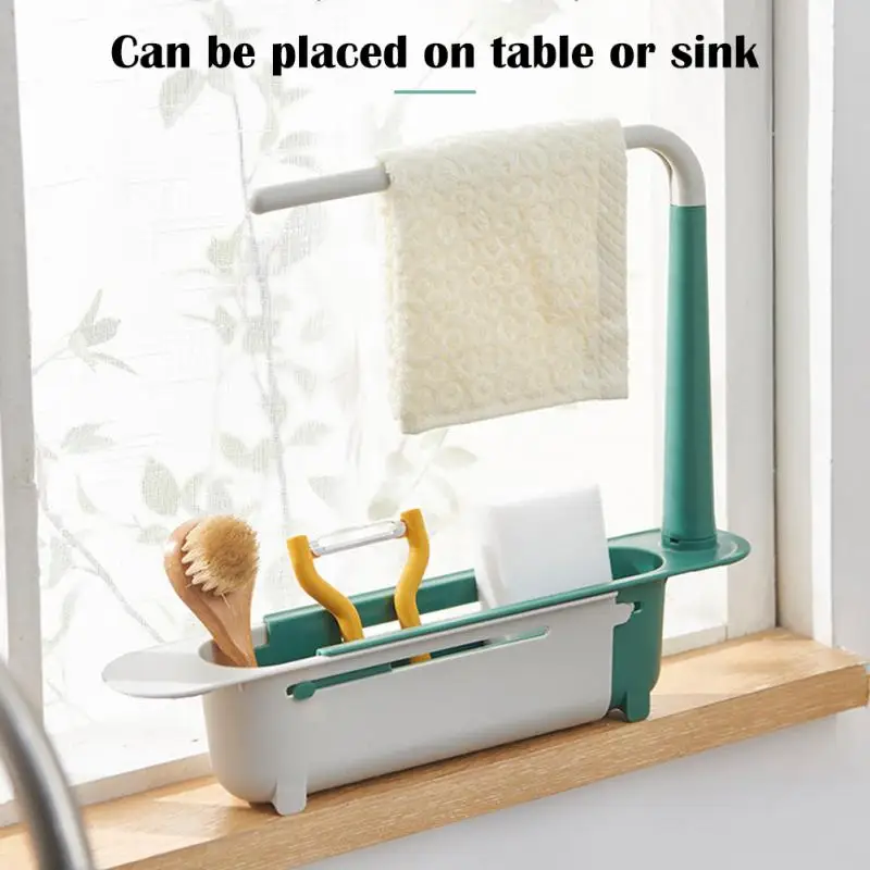 

Sink Shelf Storage Basket Telescopic Kitchen Sinks Organizer Sink Drain Kitchen Gadgets Accessories Tool Soap Sponge Holder Home