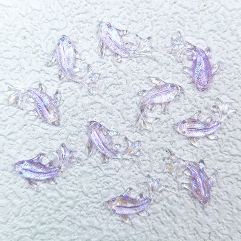 100 шт. милые миниатюрные фигурки золотых рыбок из смолы поделки с плоским