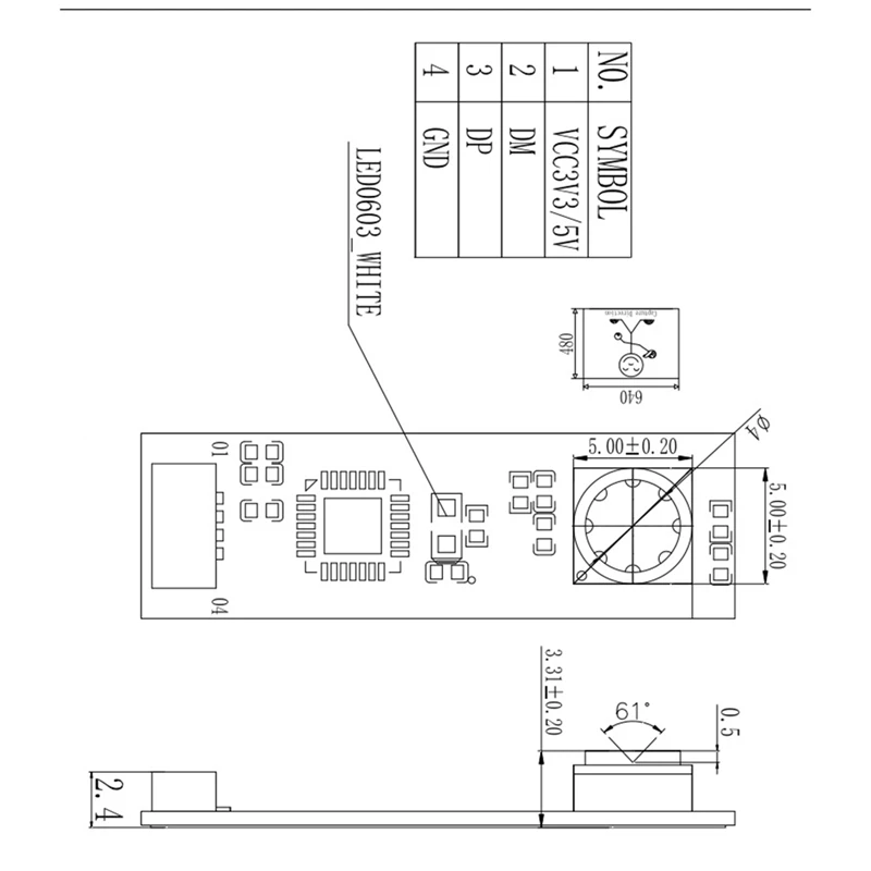 Модуль камеры Pixel USB2.0 OV7675 30 Вт + USB-кабель для модуля ноутбука