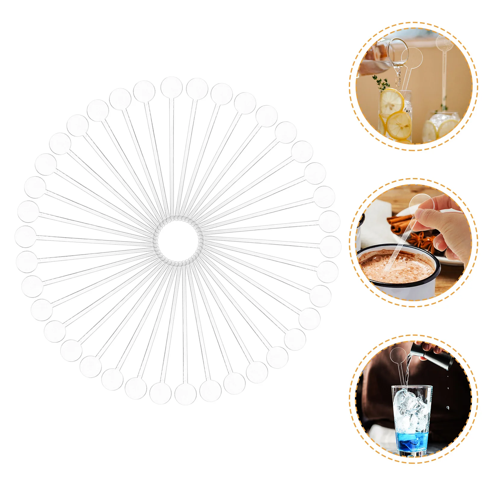 

80 Pcs Ice Drink Hawaii Decor Round Tip Mixing Sticks Coffee Stirring Plastic Stirrers Juice Swizzle Cocktail Bar