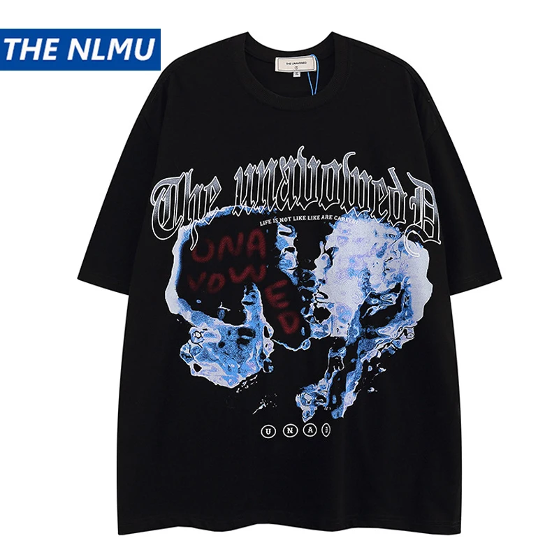

2022 Hip Hop T-Shirt Men Streetwear Fashion Printed T Shirt Summer Short Sleeve Tshirt Harajuku Cotton Casual Tops Tees WE522