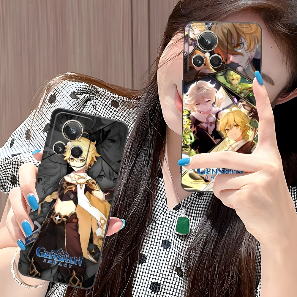 Чехол для мобильного телефона Genshin Impact Aether черный мягкий чехол Realme GT 2 9i 8i 7i Pro X50 X2