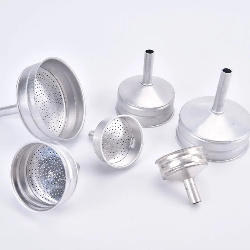 

Aluminum Filter Moka Pot Replacement Funnel Kitchen Food Funnel With Removal Strainer For Transferring Coffee Oil Making Jam
