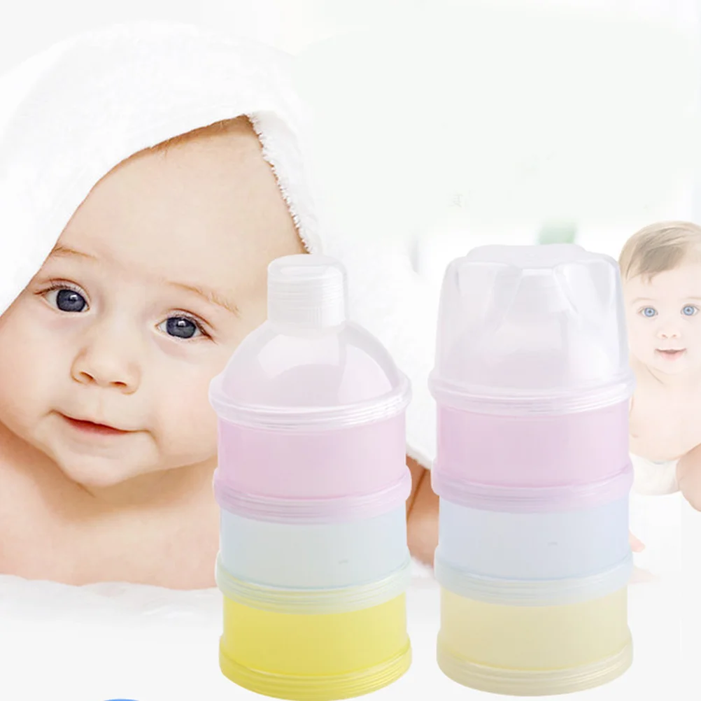 

3-layer -Lock Stackable Milk Powder Dispenser Snack Storage Container