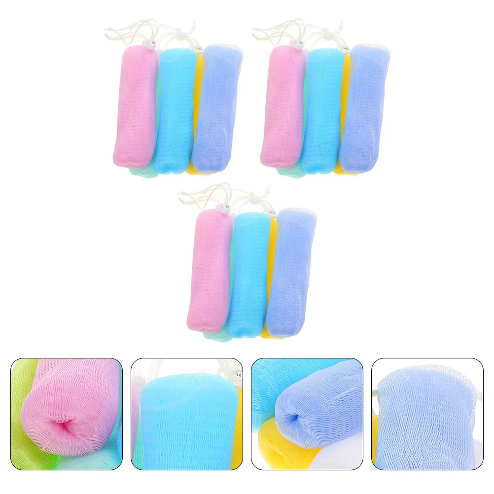 

15 Pcs Foaming Soap Mesh Bag Storage Pouch Body Bar Bubble Net Bathing Accessory Pe Network Shower Supplies Zero waste