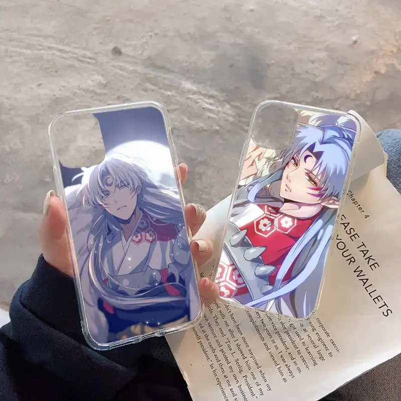 

InuYasha Sesshomaru Kagome Phone Case Transparent soft For iphone 12 11 13 7 8 6 s plus x xs xr pro max mini