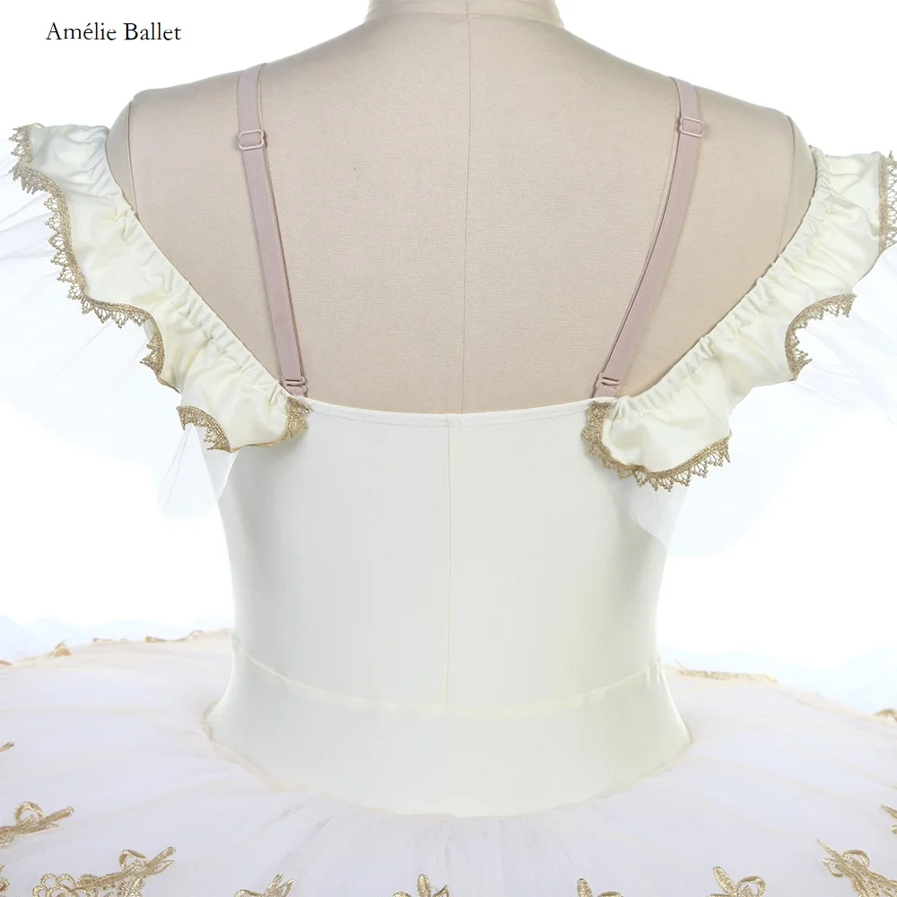 BLL584 лиф из спандекса цвета слоновой кости с открытыми плечами и золотой