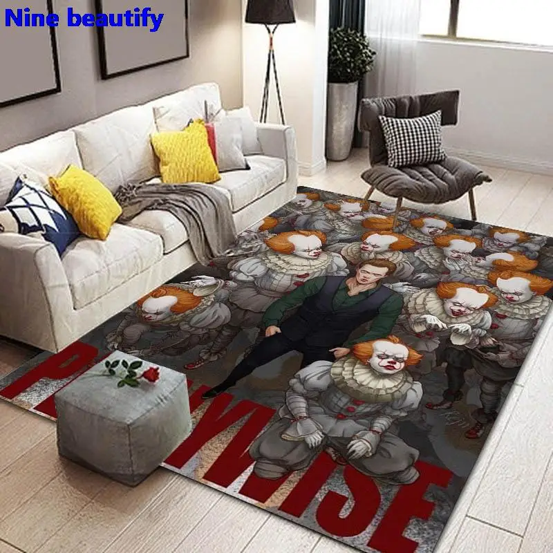 

Carpet Living Room Bedroom Horror Clown Print Carpet Children Play Large Carpet Non-slip Carpet Photography Prop Carpet