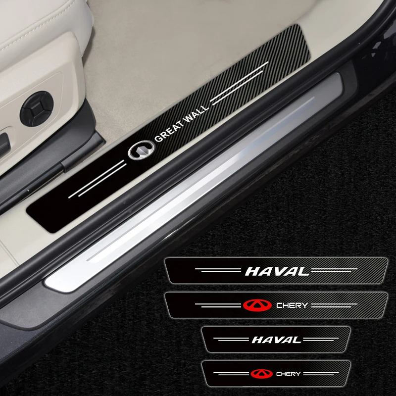 

4pcs Car Carbon Fiber Door Sill Protection Stickers for Chery Tiggo7 Tiggo2 Tiggo5 Tiggo4 Pro 5x T11 Arrizo Gx EQ7 Accessories