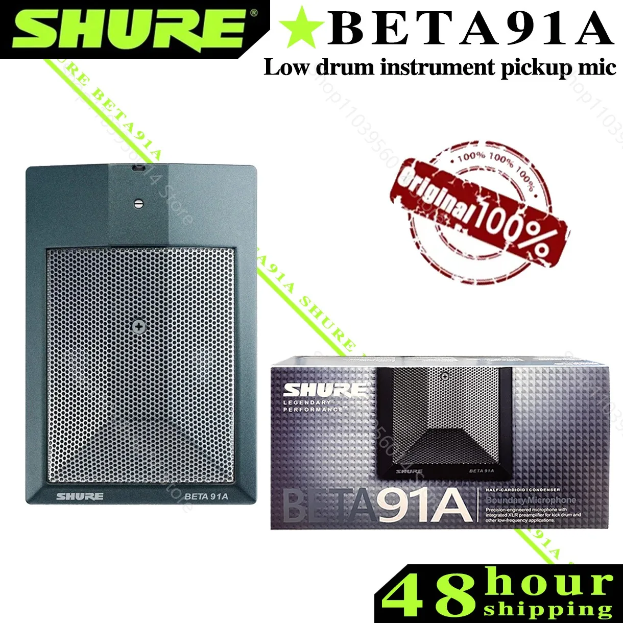 Оригинальный конденсаторный микрофон Shure BETA 91A с басовым барабаном подходит для
