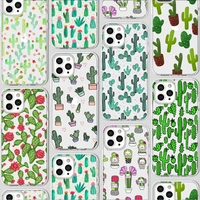 ciciber funda case for iphone 13 case for iphone 12 13 11 pro xr 7 x xs max 8 6 6s plus 5s se 2020 silicone plant cactus green