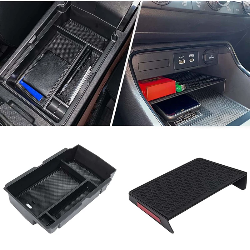 

2PCS Center Console Organizer Tray And Armrest Storage Box For 2023 Honda CR-V Accessories Insert Secondary Parts Accessories