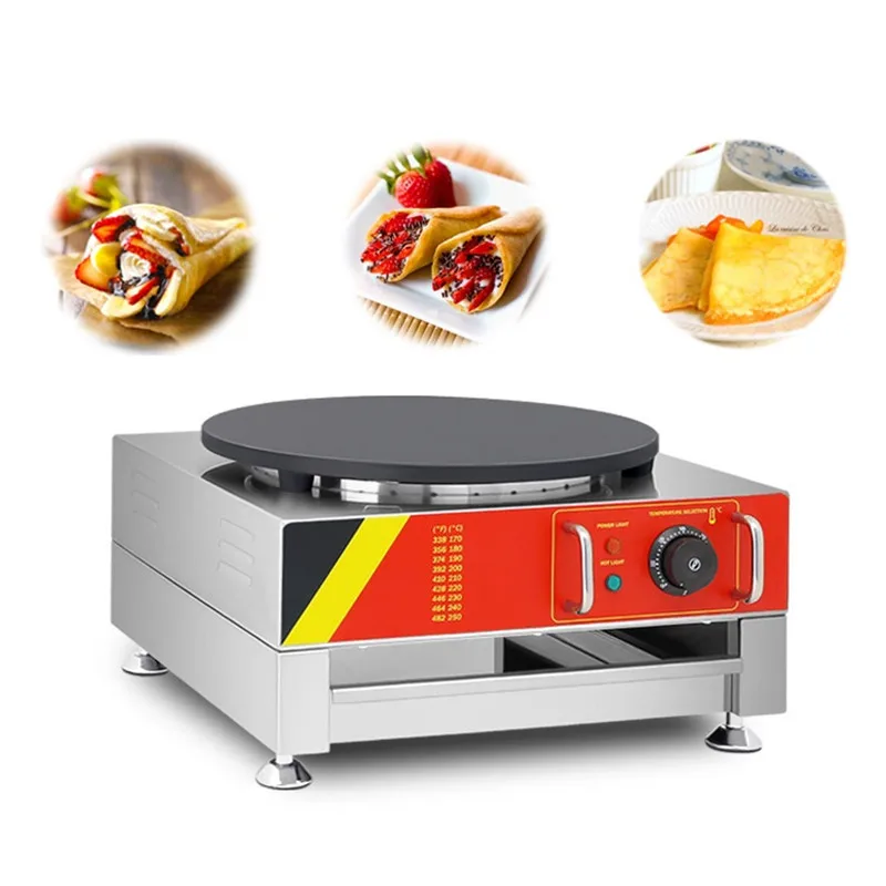

Commercial Crepe Electromechanical Heating Furnace Indian Flying Cake Commercial Baking Furnace Pancake Machine Free Shipping