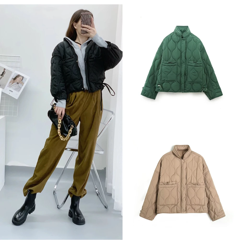 

2023 Autumn and Winter Fashionable Pocket Decorated Lightweight Loose Cotton Jacket 2969046 2969251