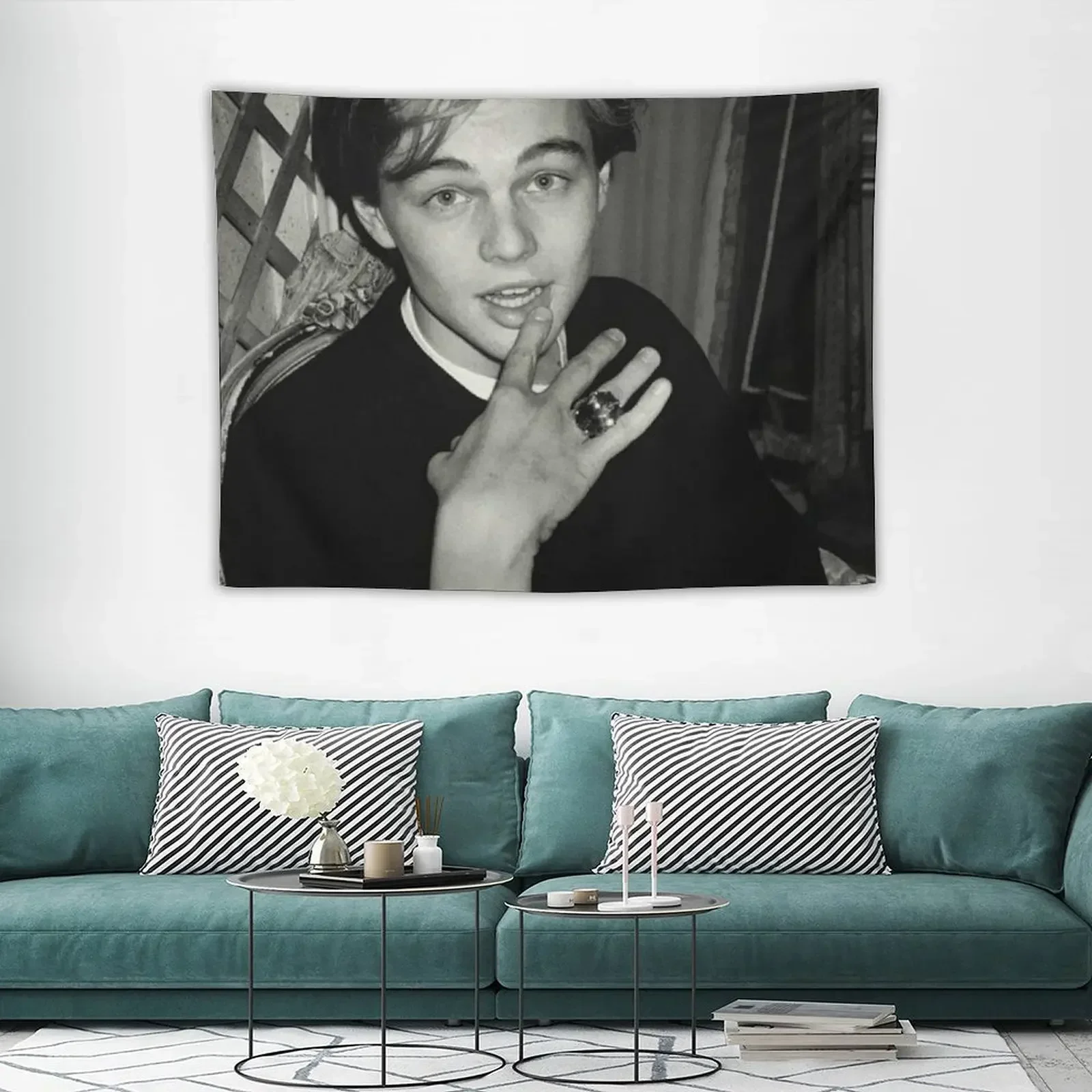 Черно-белый гобелен Леонардо ДиКаприо декор для спальни домашние украшения