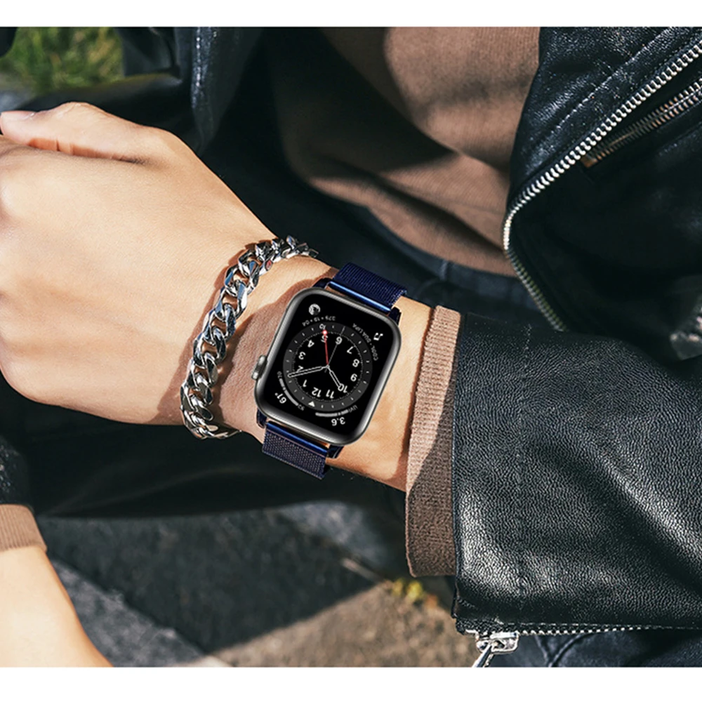 Спортивная сетчатая петля для apple watch 6 se 44 мм 40 ремешок ультра 49 iwatch 8 7 5 4 3 42 38