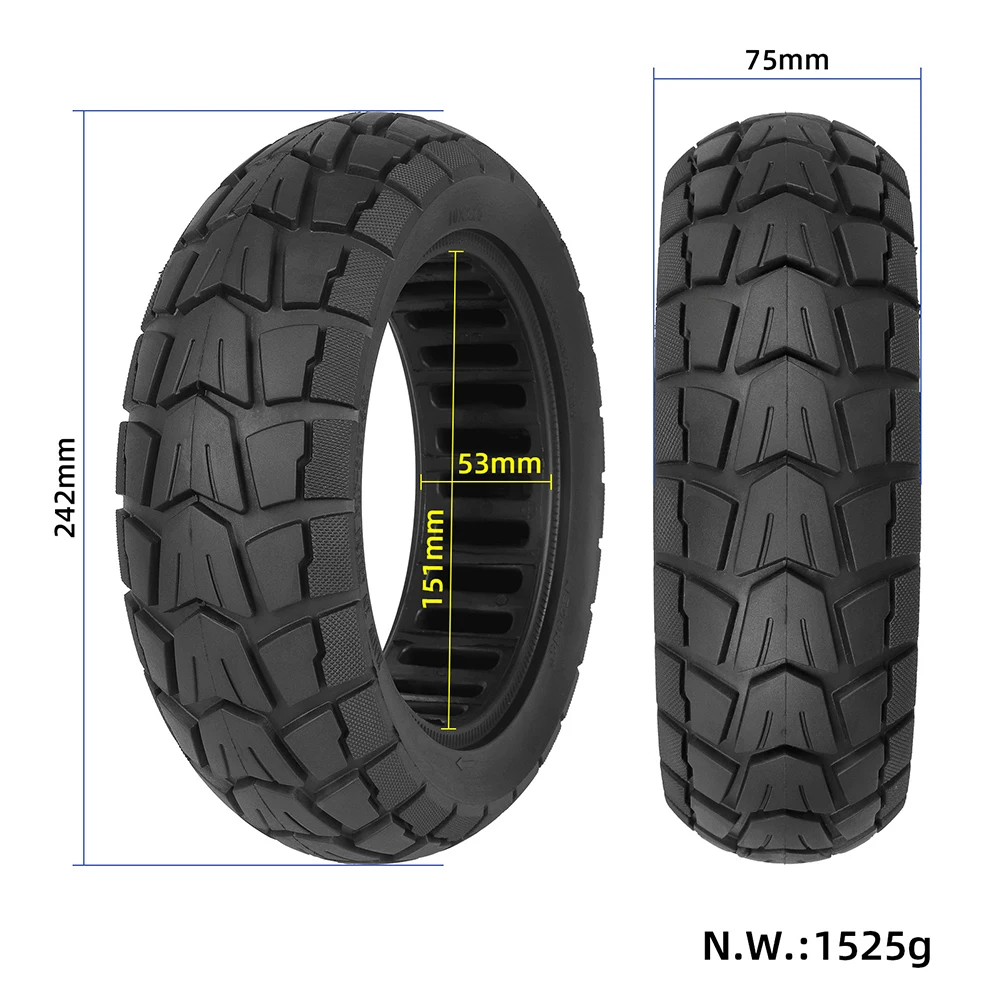 

10 Inch 10x2.75-6.5 Tubeless Off-Road Solid Tyre 70/65-6.5 Tire For Balance Car Electric Scooter Bicycle Replacement Parts