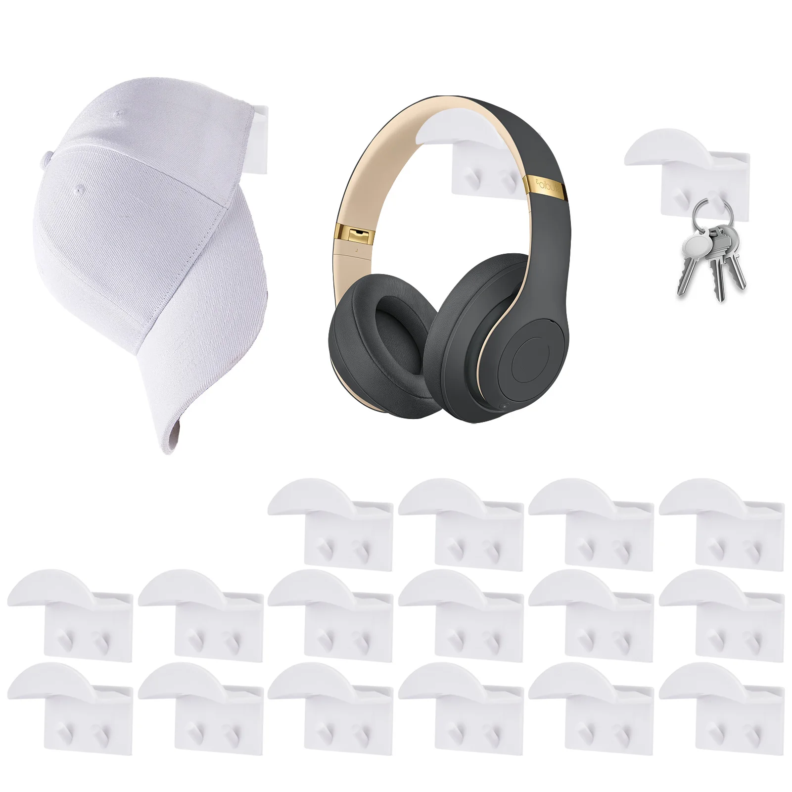 

Крючки для шляп на клейкой основе, 16 шт., зернистость для стен, многофункциональный органайзер для шляп, держатель для шляпы без сверления, с ...