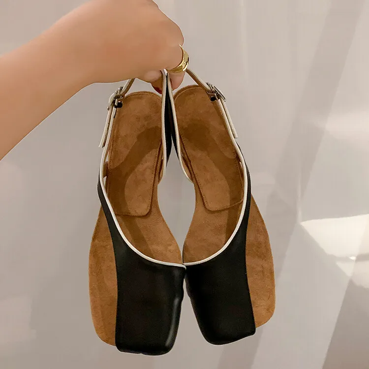 

2022Summer New Women Flats Sandals Black Leather Outside Footwear Beach Creepers Silver Lady Sandalias Red Teni Chaussure Femmes