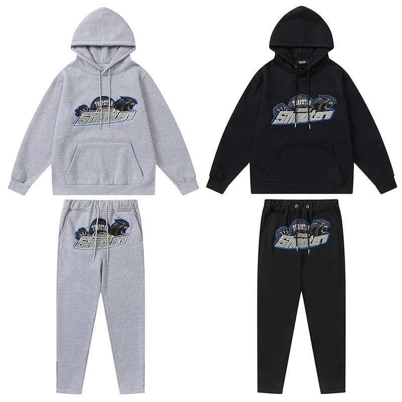

New Trapstar Men Sweater Suit Embroidery Letter Hoodies Sweatshirt Set Harajuku Hip Hop Pants Casual Clothes Streetwear Pullover