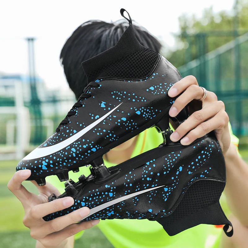 New Professional High-Top Soccer Shoes For Men FG/TF Grass Training Cleats Football Boots Kids Outdoor Sports Sneakers Non-Slip