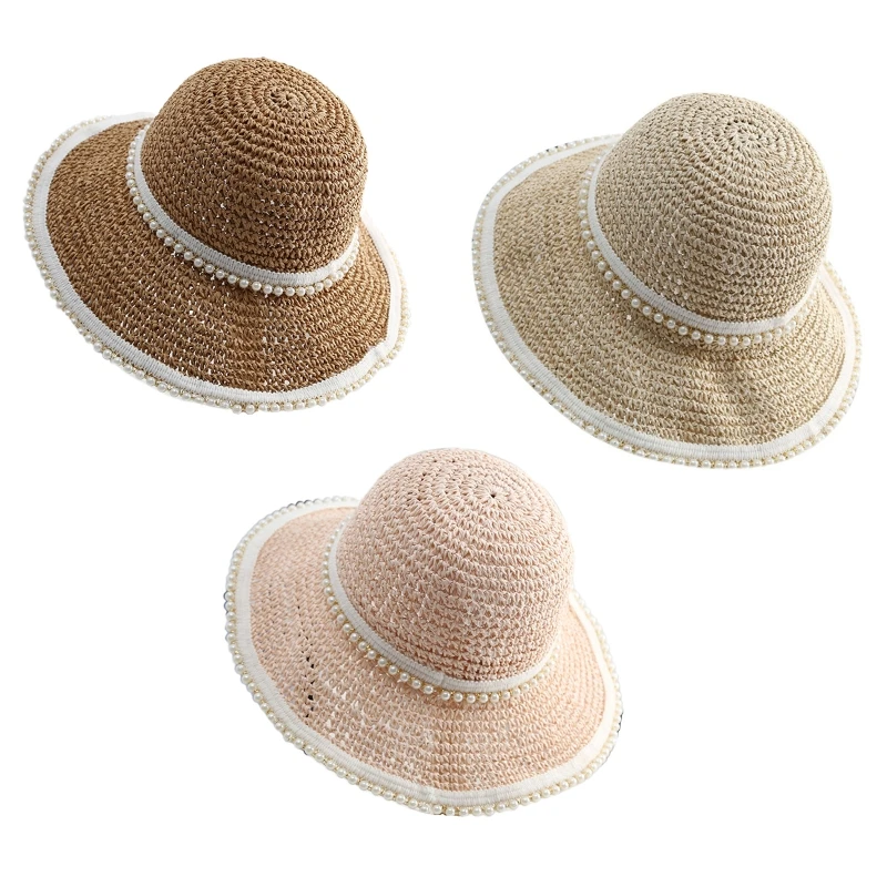 

Легкая вязаная крючком Панама мягкая Рыбацкая шляпа для женщин для покупок на открытом воздухе