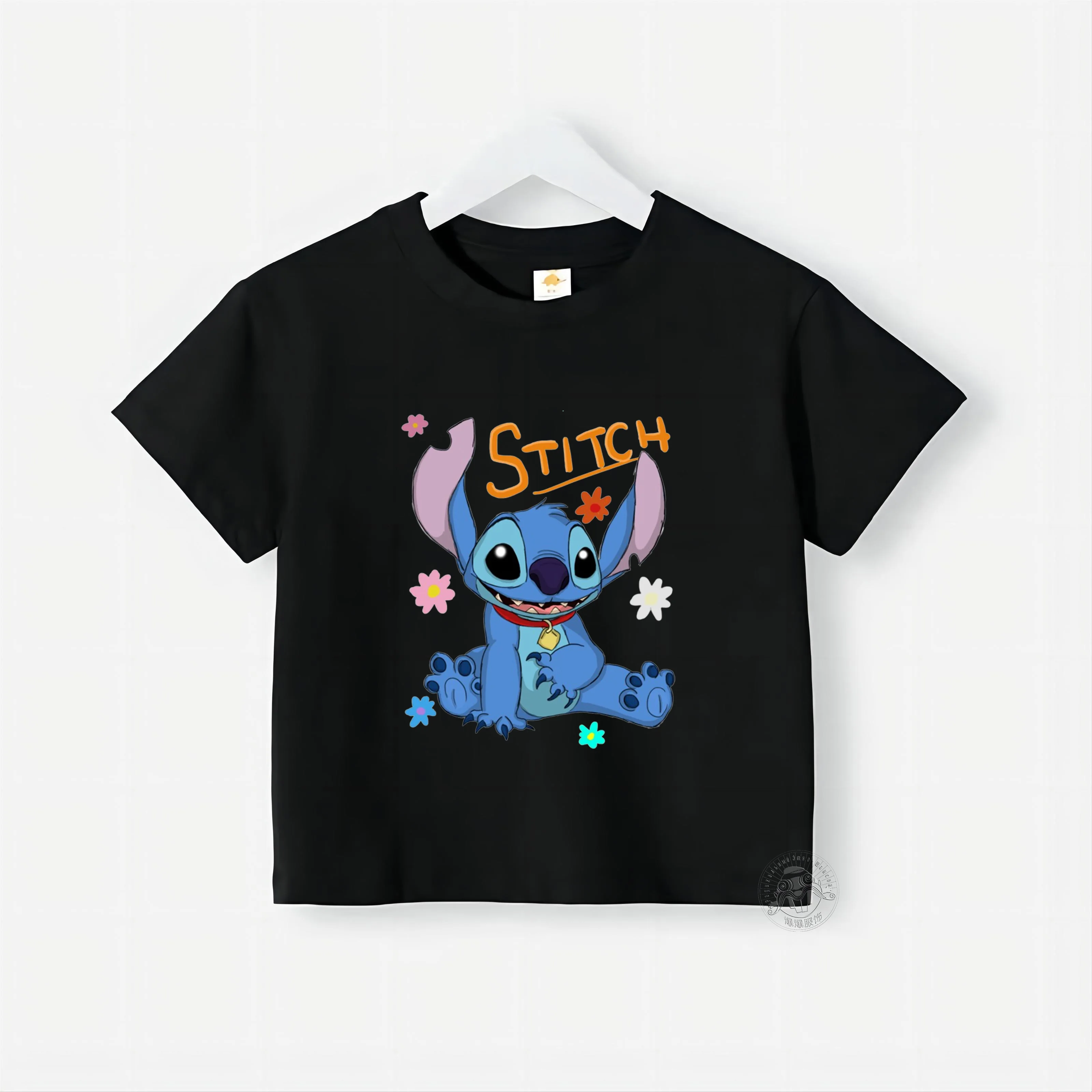 Футболка детская летняя хлопковая с круглым вырезом и принтом