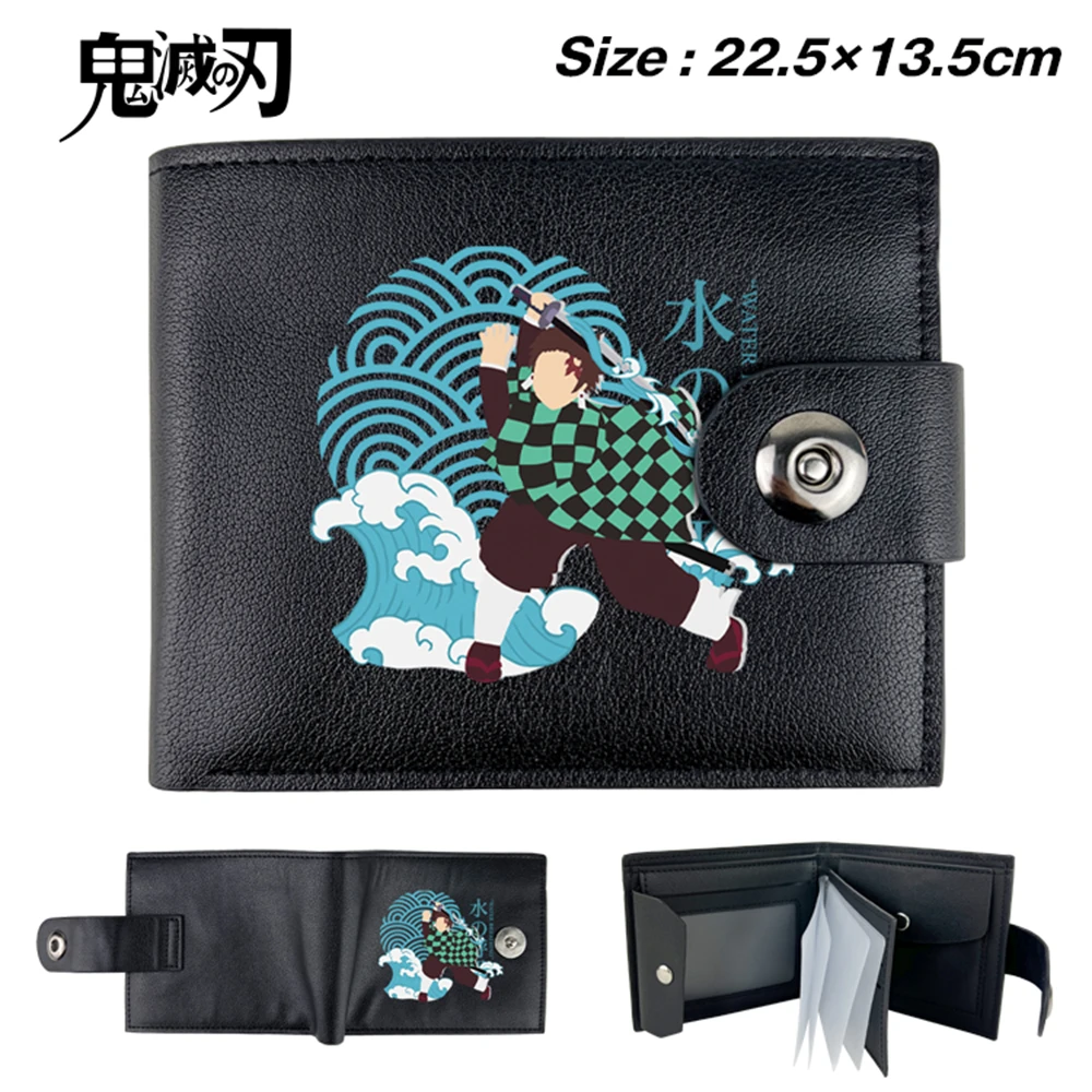 

Кошелек двойного сложения из искусственной кожи с аниме-рассеканием демонов, бумажник с кармашком для мелочи, держатель для кредитных карт,...