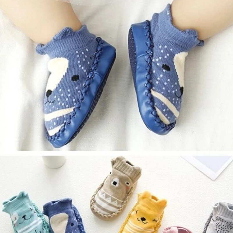 Cartoon baby socks Baby socks socks with leather sole Children's toddler floor socks Non-slip children's soft-soled shoes socks