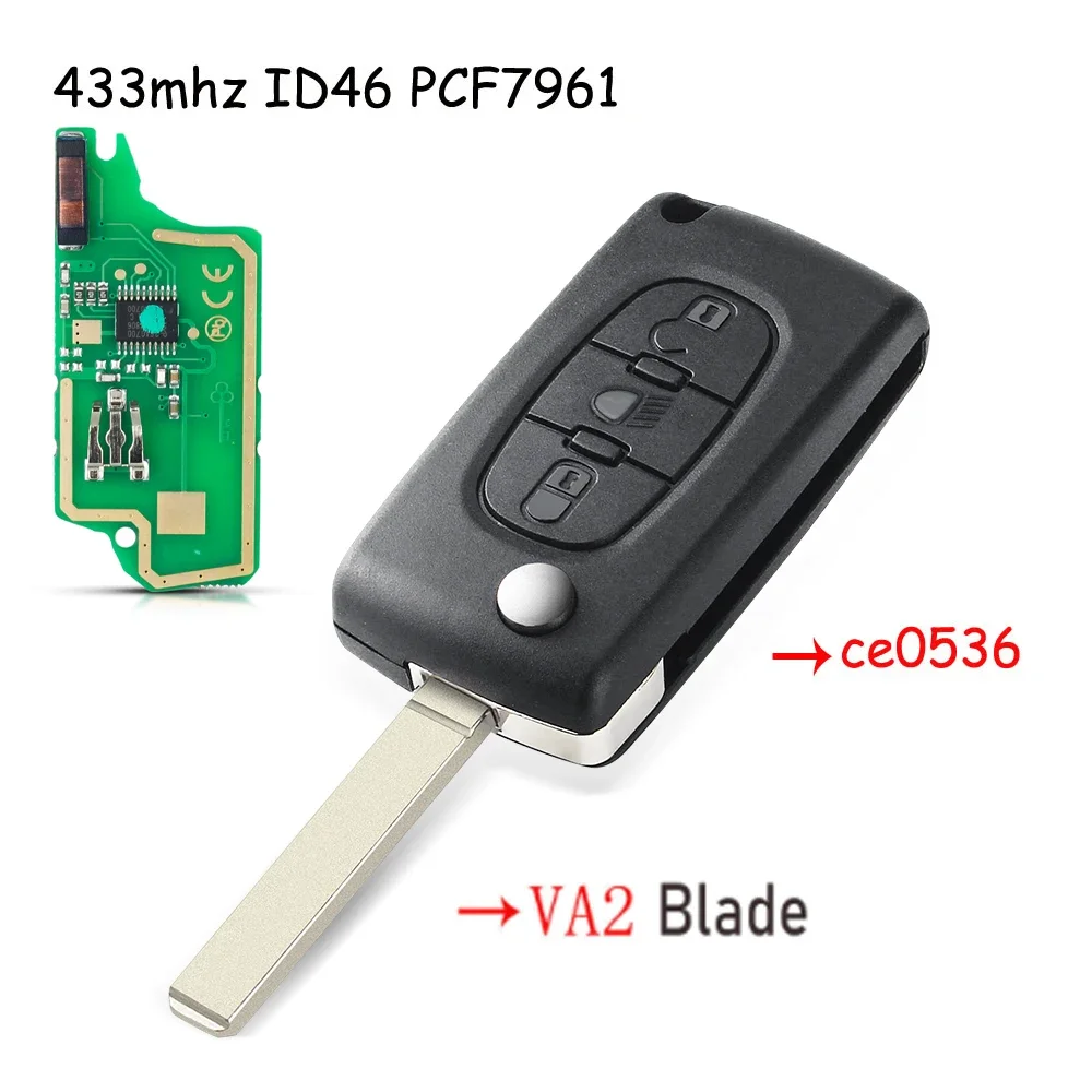 

Пульт дистанционного управления KEYYOU ASK/FSK для Peugeot 207 408 307 308 для Citroen C2 C3 C4 Picasso ID46 CE0536/0523 2/3 кнопки HU83 VA2