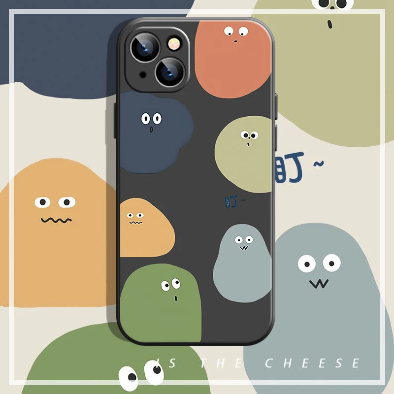 

Fun Jelly For iPhone 11 12 13 Pro X XR XS MAX 6 7 8 Plus SE 2020 13 12 Mini Phone Case Carcasa Liquid Silicone Colorful Pattern