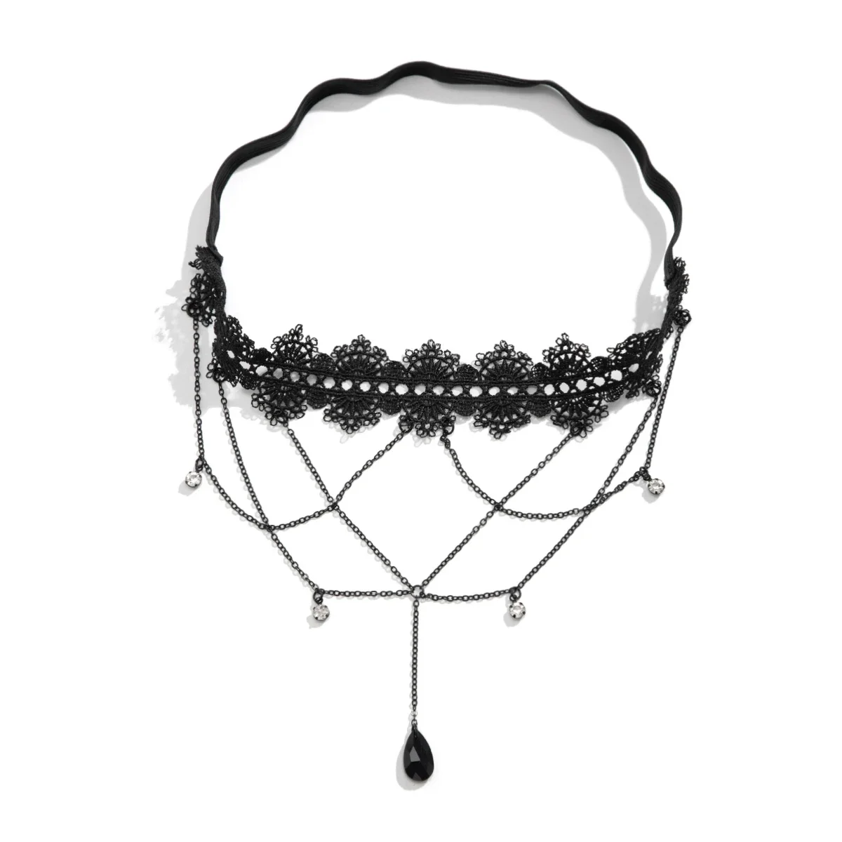Фото Ingemark Boho эластичная лента, черная кружевная цепочка на бедро для женщин, бикини, летний фестиваль, вечерние украшения для тела, свадебные аксессуары, подарок №5