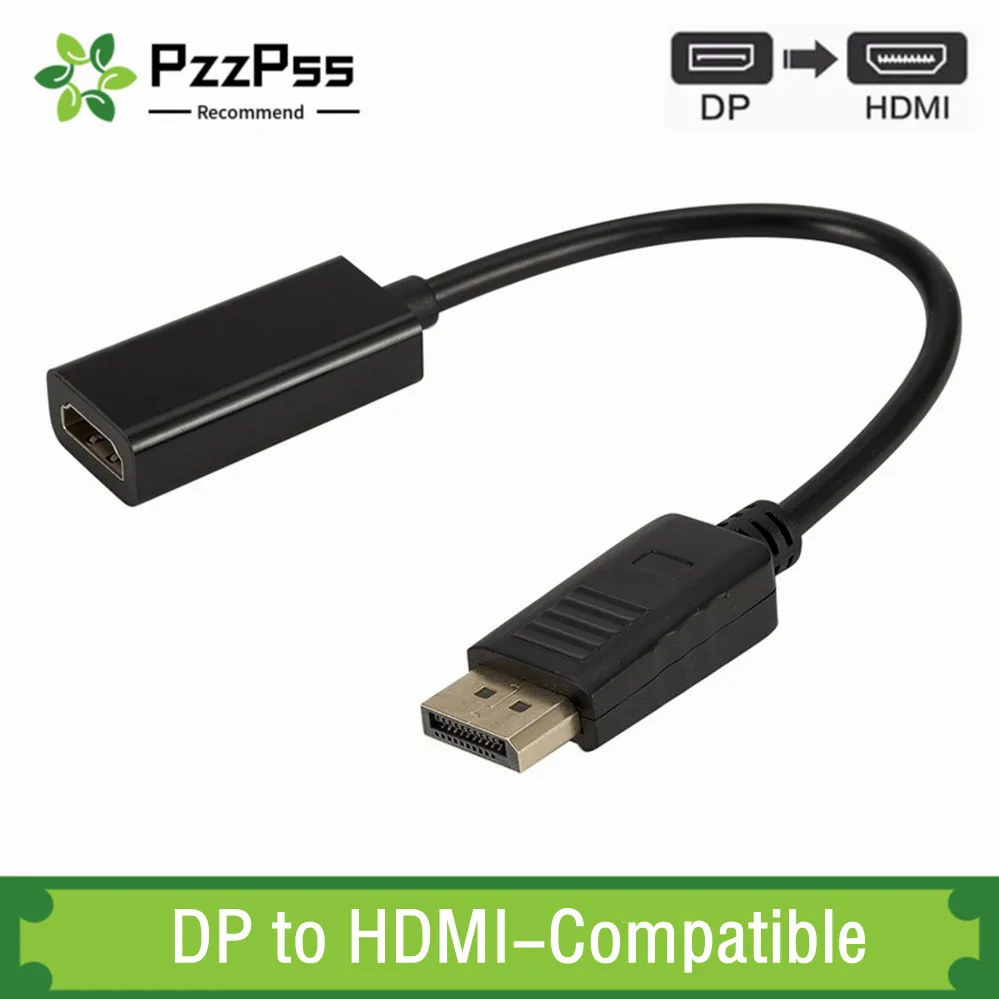 DisplayPort to HDMI-compatible Cable Adapter HD 1080P DP to HDMI-compatible Male To Female Video Converter For HP/DELL Laptop PC
