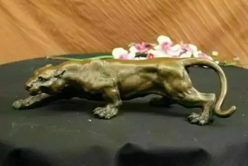 Ягуар Пантера Леопард Пума Большой Кот Коллекционное Искусство Бронзовая Статуя